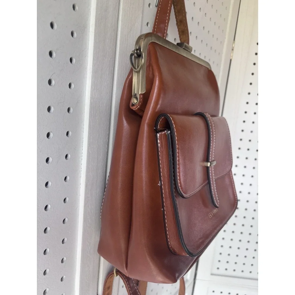 ECOSUSI Brown Backpack Crossbody Convertible Purse Bag Satchel Handbag - Picture 4 of 8
